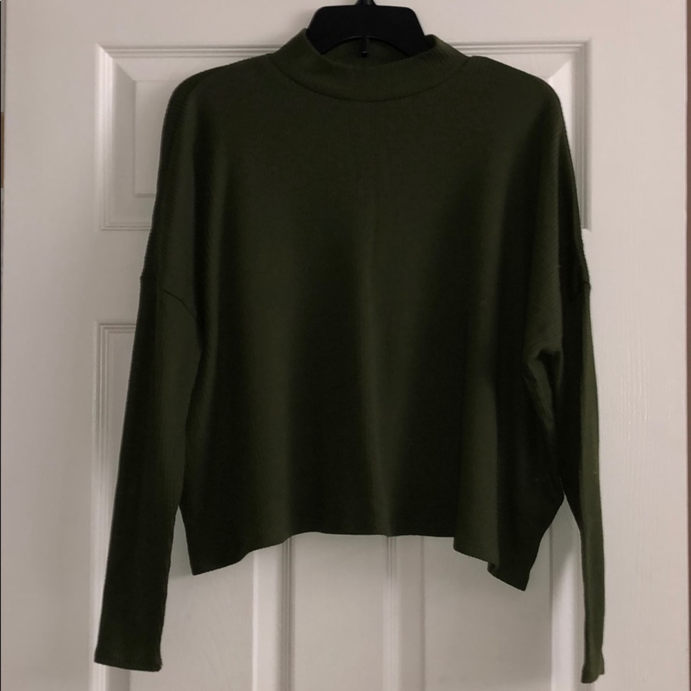 Dark Green Mock Turtleneck Sweater